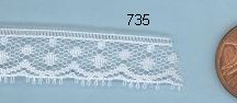 5/8" wide Dotted White Lace #735 - 4 yd pkg - Click Image to Close