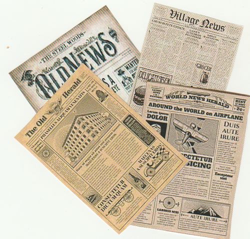 .Vintage Newspapers - Set of 4 - Click Image to Close
