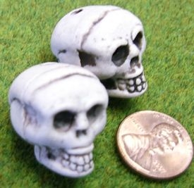3/4 Inch Resin Skull - Set of 2 - Click Image to Close