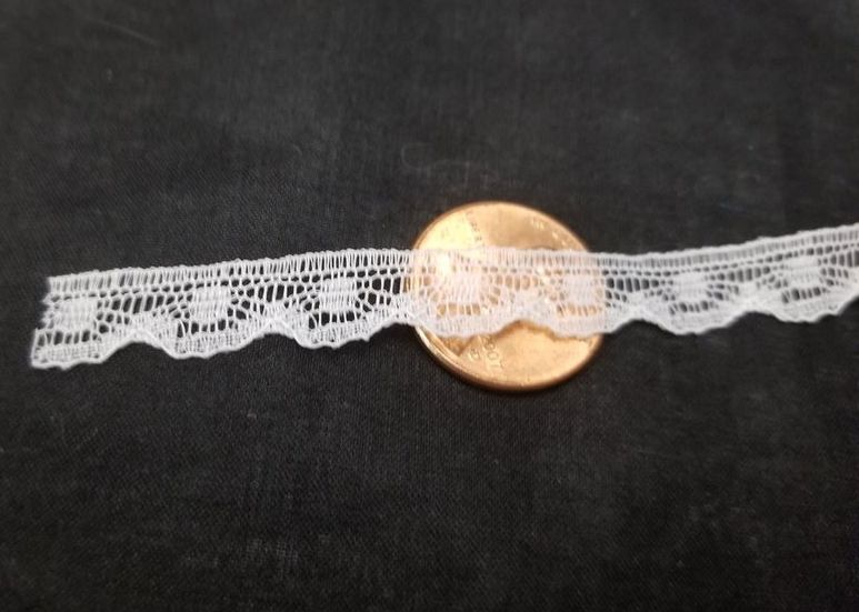 3/8" wide White Scallop Lace - 1.5 yd pkg ONLY ONE IN STOCK